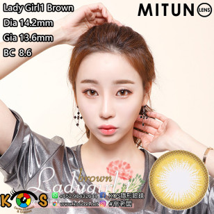 Mitunolens Lady Girl1 Brown レディーガール1ブラウン 1ヶ月用 14.2mm